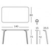 Magis - Table First - Table rectangulaire - dessin au trait