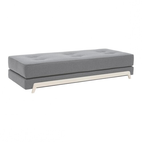 Softline - Frame - Canapé-lit matelas en mousse à froid - gris/étoffe feutre 620/LxPxH 203x86x44cm/structure frêne