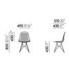 Vitra - Eames Wire Chair DKR - Chaise 43cm - dessin au trait
