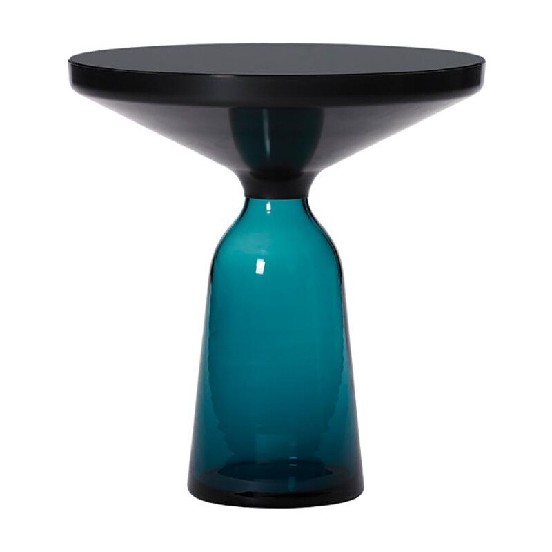 Classicon Bell Side Table Steel, Glass Top Side Table With Metal Base