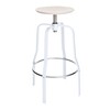 la palma - Giro Stool - oak blanched/frame white/adjustable in height from 66 to 76 cm