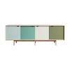 Andersen Furniture - Andersen Furniture S1 - Sideboard coloré - Dali, Capri, Alpino, Pale Olive/chêne savonné/L 200 x D 50 x H 68 cm