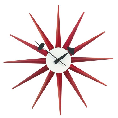 Vitra - Sunburst Clock Nelson Wanduhr - rot/Ø47cm