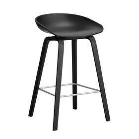 HAY - AAS 32 2.0 Bar Stool Low Black Lacquered Oak