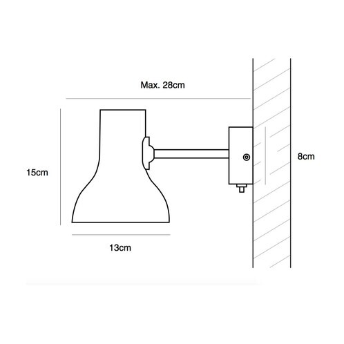 Anglepoise - Type 75 Mini - Applique murale LED - dessin au trait