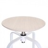 la palma - Giro Stool - oak blanched/frame white/adjustable in height from 66 to 76 cm