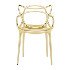 Kartell - Chaise avec accoudoirs Masters Metallic