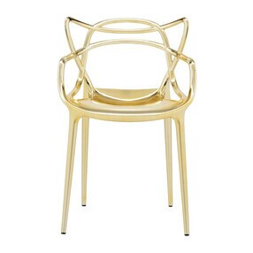 Kartell - Chaise avec accoudoirs Masters Metallic