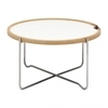 Carl Hansen - Carl Hansen CH417 Side Table - black/white/oak/laminate/frame steel/Ø62cm/H 33cm/removable tray on both sides utilizable