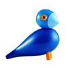 Kay Bojesen Denmark - Kay Bojesen - Figurine en bois oiseau chanteur Kay - bleu/bleu clair/laqué
