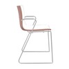 Arper - Catifa 46 0287 - Fauteuil bicolore pied chromé - blanc/rosé/coque brillant/dedans mat/support métal chromé/nouvelle couleur
