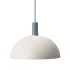 ferm LIVING - Dome Shade Lampenschirm - hellgrau/pulverbeschichtet/innen weiß/H 16cm/Ø 38cm