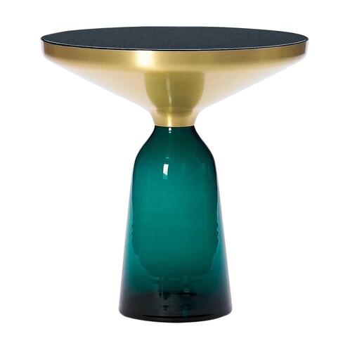 ClassiCon - Bell Side Table Brass - emerald green/Ø50cm/h:54cm