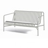 HAY Palissade Gartenbank in Hellgrau, modernes Design, robustes Metallmaterial, für Außenbereiche geeignet. - Palissade Sitzkissen 118,5x54.5cm