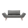Innovation - Zeal Schlafsofa 150x70cm - dunkelgrau/Stoff 216 Flashtex Dark Grey/Gestell dunkles Holz