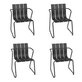 Mater - Set de 4 chaises avec accoudoirs Ocean
