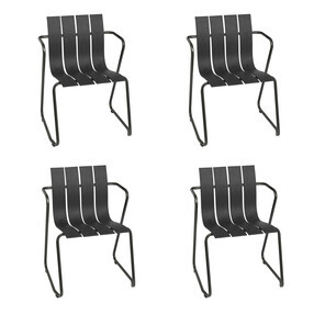 Mater - Set de 4 chaises avec accoudoirs Ocean