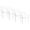 Jan Kurtz - Cubic Gartenarmlehnstuhl 4er Set - weiß/BxHxT 57x85x45cm/Gestell aluminium weiß pulverbeschichtet
