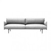 Muuto - Outline - Canapé 3 places - clair gris/étoffe Vancouver 14/PxHxP 220x69.5x84cm/structure aluminium noir: peint par poudrage