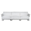 Kartell - Pop Outdoor Three Seater - white/fabric Sunbrella/weather-proof/frame transparent/255x70x94cm