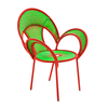 Moroso - Banjooli - Fauteuil - vert clair/rouge/tressée à la main/capuchons PVC/75x87x73cm/structure acier laquée