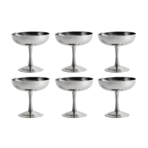 HAY - Kitchen Market Italian Eisbecher 6er Set - edelstahl/H 9 cm/Ø 9cm