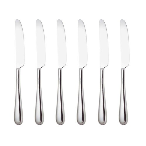 Alessi - Nuovo Milano Table Knife Set Of 6 - stainless steel/glossy polished/L 23cm