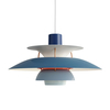 Louis Poulsen - PH 5 Suspension Lamp - blue/matt wet lacquered/connecting rods orange/H 26.7cm/Ø 50cm