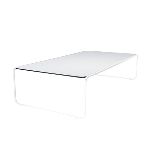 la palma - Toe' 128 Side Table - white/HPL white/frame white laquered/128x60x30cm