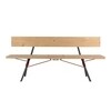 Moormann - Kampenwand Bench indoor with Backrest - fir, rope red/untreated, waxed steel/200x42x83cm