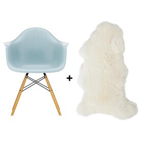 Vitra - Promotion Set Eames Plastic Armchair DAW RE + Lambskin