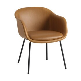 Muuto - Fiber Conference Armchair Leather with Tube Base