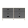 Normann Copenhagen - Kabino - Commode avec 6 tiroirs - frêne/gris fonce/L x H x D: 146.5 x 83 x 41cm