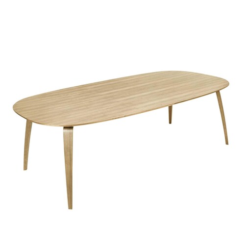 Gubi - Gubi Dining Table Elliptical - oak/LxWxH 230x120x72,3cm/base/top oak
