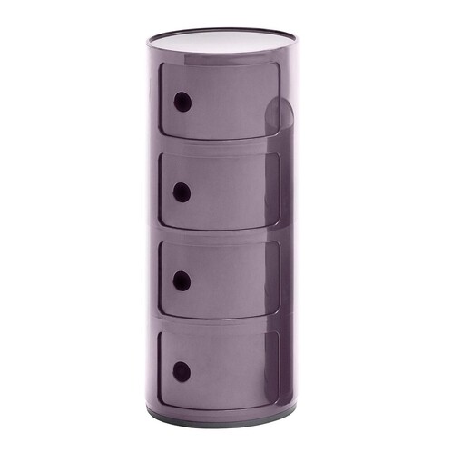 Kartell - Componibili 4 Container - lila/matt/H 77cm/ Ø 32cm/Neue Farbe!