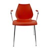 Kartell - Maui - Armleunstoel - rood/polypropyleen/onderstel chroom