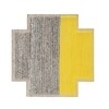GAN - Mangas Space Square Tapijt - geel/grijs gevlochten/100 % nieuwe wol/hand loom/160x160cm