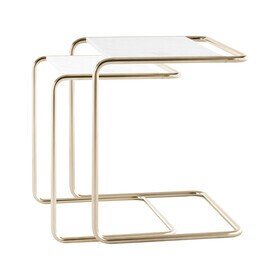 Thonet - JS . THONET by Jil Sander B 97 Nordic Beistelltisch 2er Set Marmor