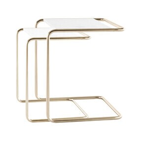 Thonet - JS. THONET a personal Interpretation by Jil Sander B 97 Nordic bijzettafel set van 2 marmer
