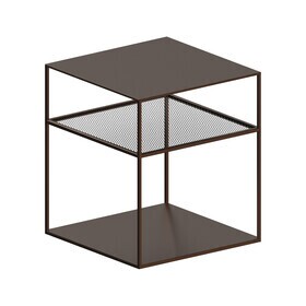 Zeus - Slim Irony Triplet Beistelltisch 40x40cm mit Metallgitter