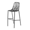 Fast - Forest Outdoor Bar Stool 78cm - black/aluminium powder coated/Footrest polished stainless steel