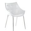 Cassina - Passion - Chaise/fauteuil - blanc/cuir Scozia 13X247/structure métal chromé/coque extérieure habillée de nylon blanc