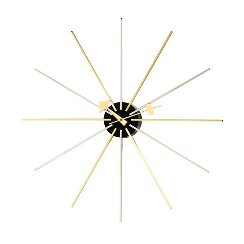 Vitra - Star Clock Nelson - chrome/brass/Ø61cm