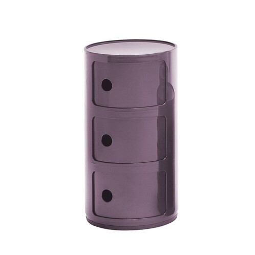 Kartell - Componibili 3 Container - lila/glänzend/H 59cm/ Ø 32cm/Neue Farbe!