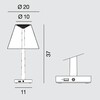 Rotaliana - Dina+ LED Table Lamp With Battery - line drawing