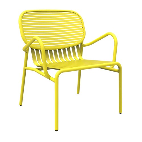Petite Friture - Week-End Armlehnstuhl - gelb RAL 1016/gekörnte Epoxidfarbe/BxHxT 66x77x62cm/für Innen- und Außenbereich geeignet