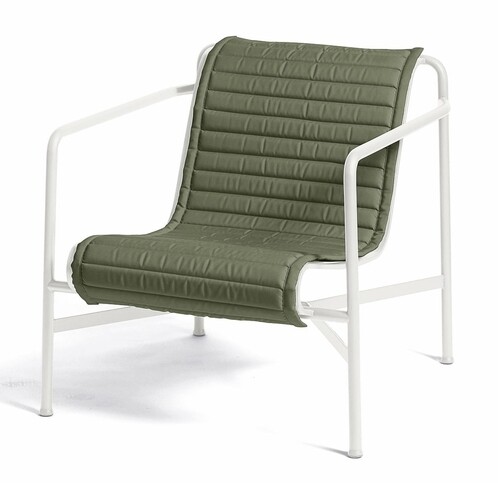 HAY Palissade grüner gesteppter Lounge-Sessel aus Metall für modernes Outdoor-Design, robust und stilvoll. - Palissade Steppkissen 117x49,5cm