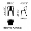 Vitra - Belleville Armchair Wood Stuhl - Strichzeichnung
