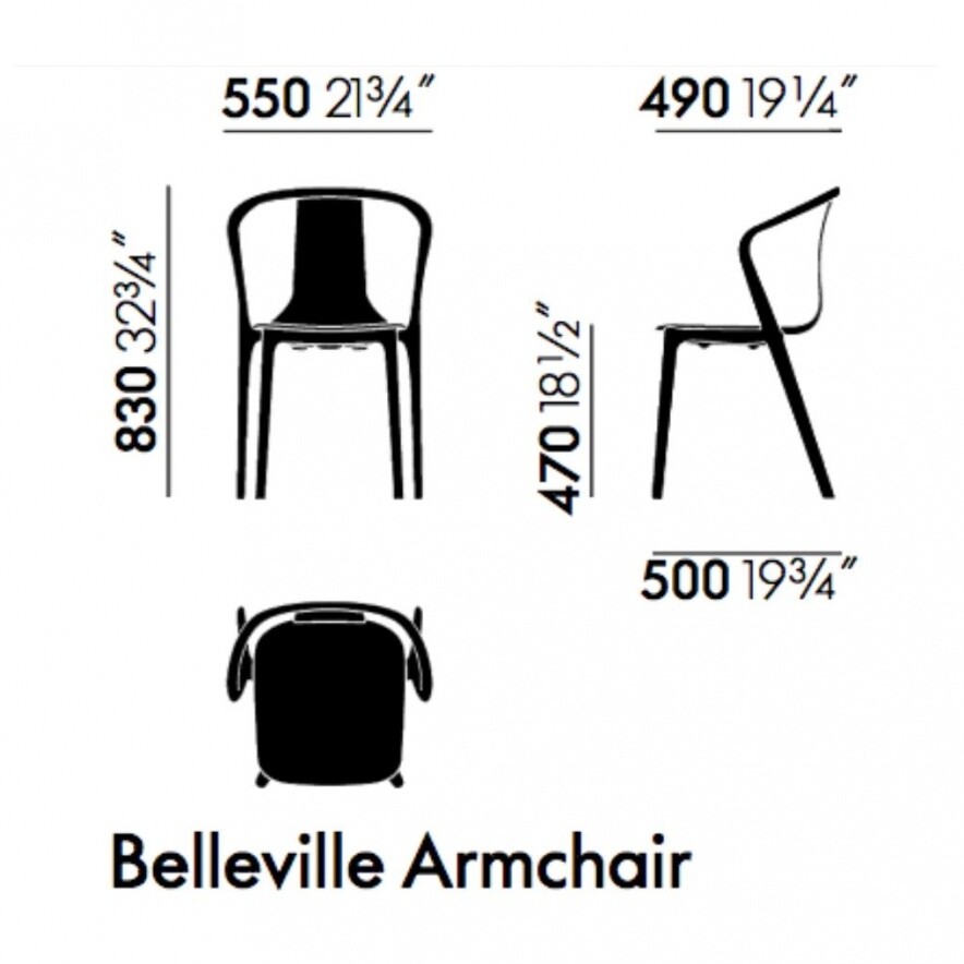 Vitra Belleville Armchair Wood Stuhl | AmbienteDirect
