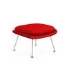 Knoll International - Womb Relax Tabouret / Ottoman piètement chrome - rouge/étoffe Cato Fire Red 19/piètement chrome